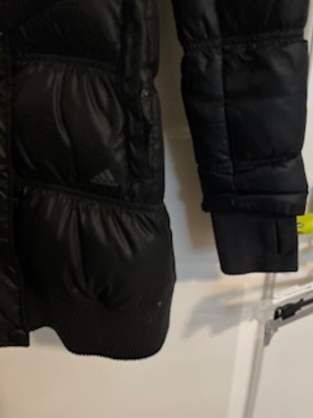 adidas Originals Premium Long Insulated Slim Belted Jacket Puffer Black Women S - Picture 3 of 7